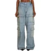 24SS 2-Wege-Denim-Cargo-Hose mit Reissverschluss «Blue» 773759TPW534868