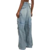 24SS 2-Wege-Denim-Cargo-Hose mit Reissverschluss «Blue» 773759TPW534868