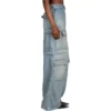 24SS 2-Wege-Denim-Cargo-Hose mit Reissverschluss «Blue» 773759TPW534868