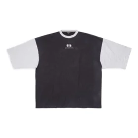 3/4-Ärmel-Logo-T-Shirt «Washed Black Heather Grey» 699190TMVC81208