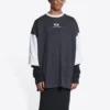 3/4-Ärmel-Logo-T-Shirt «Washed Black Heather Grey» 699190TMVC81208