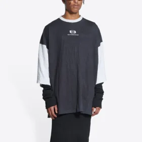 3/4-Ärmel-Logo-T-Shirt «Washed Black Heather Grey» 699190TMVC81208