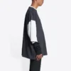 3/4-Ärmel-Logo-T-Shirt «Washed Black Heather Grey» 699190TMVC81208