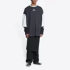 3/4-Ärmel-Logo-T-Shirt «Washed Black Heather Grey» 699190TMVC81208