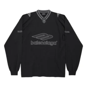 3B Football Langarm-T-Shirt mit V-Ausschnitt «Schwarz Anthrazit» 857085TTVQ61066
