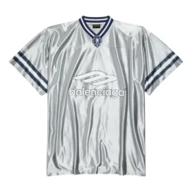 3B Football V-Ausschnitt Glänzendes Jersey Oversize «Grey White» 857113TTVQ71461
