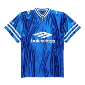 3B Football V-Ausschnitt Glänzendes Jersey Oversize «Royal Blue White» 857113TTVQ74701