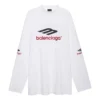 3B Sports Icon Langarm-T-Shirt Oversized «Weiss Schwarz Rot» 720250TPVD79065
