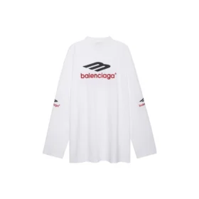 3B Sports Icon Langarm-T-Shirt Oversized «Weiss Schwarz Rot» 720250TPVD79065