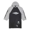 3B Stencil Raglan-T-Shirt mit Kapuze, Oversize «Black» 790403TQVT51083