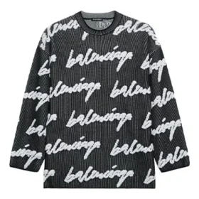 3D Scribble Rundhals-Baumwollpullover «Black» 625985T31801070