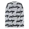 3D Scribble Rundhals-Baumwollpullover «White» 625985T31809040