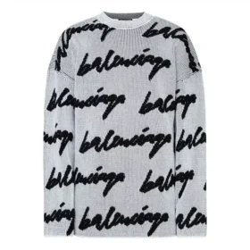 3D Scribble Rundhals-Baumwollpullover «White» 625985T31809040