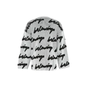 3D Scribble Rundhals-Baumwollpullover «White» 625985T31809040