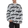 3D Scribble Rundhals-Baumwollpullover «White» 625985T31809040