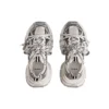 3XL-Sneaker «Weiss und Schwarz, Mesh und Polyurethan» 734734W3XL49710