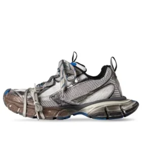 3XL-Sneakers «Worn Out Grey White and Blue Mesh and Polyurethane» 734731W3XL71214