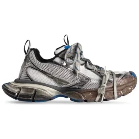 3XL-Sneakers «Worn Out Grey White and Blue Mesh and Polyurethane» 734731W3XL71214
