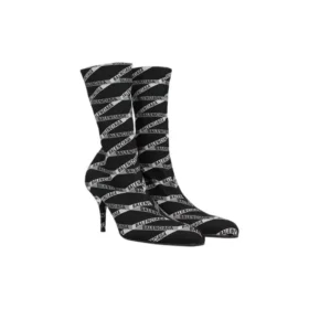 80 mm Monogram-Logo-Stiefel aus Spandex «Black» 549784W1P601264