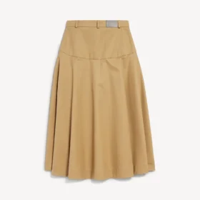 A-Linien-Baumwollrock für Damen in Camel