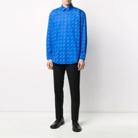 All-Over-Logo-Shirt «Blue White» 534333TBL967560