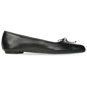 Anatomische Ballerinen «Schwarz, glänzend, weiches Schafsleder» 714260WBCW01000