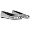 Anatomische Ballerinen «Silber glänzend, weiches Schafsleder» 714260WBFA18001