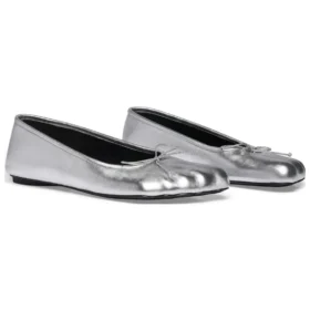 Anatomische Ballerinen «Silber glänzend, weiches Schafsleder» 714260WBFA18001