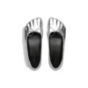 Anatomische Ballerinen «Silber glänzend, weiches Schafsleder» 714260WBFA18001