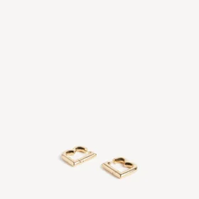 B-Ohrringe für Damen in glänzendem Gold