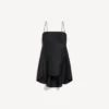 Babydoll-Trägerkleid für Damen in Schwarz
