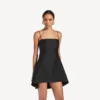 Babydoll-Trägerkleid für Damen in Schwarz