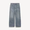 Baggy-Jeans für Herren mit Denim-Stitch-Motiv in Dunkelblau