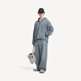 Baggy-Jeans für Herren mit Denim-Stitch-Motiv in Dunkelblau