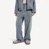 Baggy-Jeans für Herren mit Denim-Stitch-Motiv in Dunkelblau