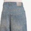 Baggy-Jeans für Herren mit Denim-Stitch-Motiv in Dunkelblau