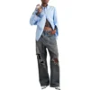 Baggy-Jeans mit aufgesetzten Taschen «Blue» 751111TDW143359