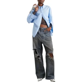 Baggy-Jeans mit aufgesetzten Taschen «Blue» 751111TDW143359