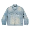 Bal Diagonal Allover Oversize-Jacke «Light Blue Japanese Ring Denim» 773616TPW534868