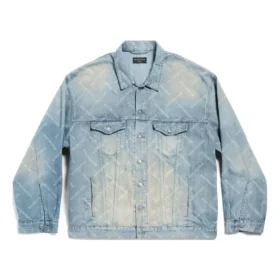 Bal Diagonal Allover Oversize-Jacke «Light Blue Japanese Ring Denim» 773616TPW534868