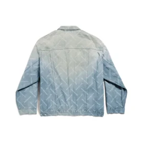 Bal Diagonal Allover Oversize-Jacke «Light Blue Japanese Ring Denim» 773616TPW534868
