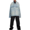 Bal Diagonal Allover Oversize-Jacke «Light Blue Japanese Ring Denim» 773616TPW534868