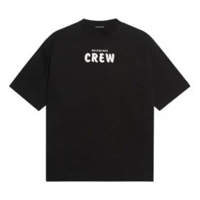 Balenciaga Crew-T-Shirt für Herren mit Alphabet-Aufdruck, kurzärmelig, schwarz 620969TIV741070