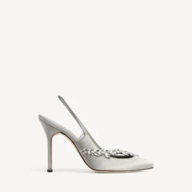 Balenciaga für Damen | Manolo Blahnik Slingback in «Grey Plume»