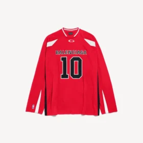 Balenciaga für Herren | Oversize-Langarm-T-Shirt aus der NBA-Kollaboration in Rot/Mehrfarbig