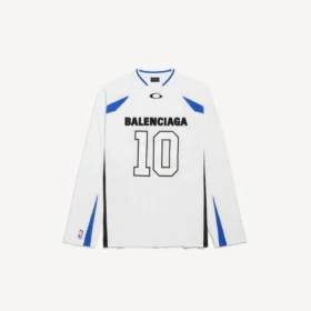 Balenciaga für Herren | Oversize-Langarm-T-Shirt aus der NBA-Kollaboration in Weiss/Mehrfarbig