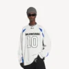 Balenciaga für Herren | Oversize-Langarm-T-Shirt aus der NBA-Kollaboration in Weiss/Mehrfarbig