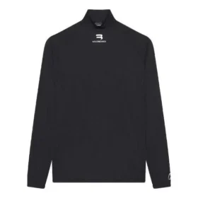 Balenciaga FW21 Alphabet Langarm-Sportshirt für Herren, Schwarz 661749444B81077