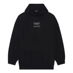 Balenciaga FW21 Herren-Hoodie, boxy, locker, langärmelig, schwarz 651799TJV910107