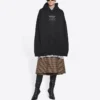 Balenciaga FW21 Herren-Hoodie, boxy, locker, langärmelig, schwarz 651799TJV910107